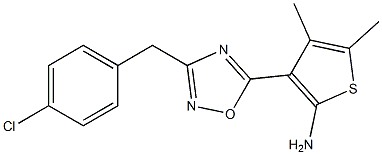 3-{3-[(4-chlorophenyl)methyl]-1,2,4-oxadiazol-5-yl}-4,5-dimethylthiophen-2-amine 结构式