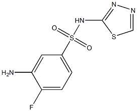 3-amino-4-fluoro-N-(1,3,4-thiadiazol-2-yl)benzene-1-sulfonamide 结构式