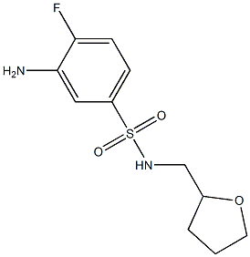 3-amino-4-fluoro-N-(oxolan-2-ylmethyl)benzene-1-sulfonamide 结构式