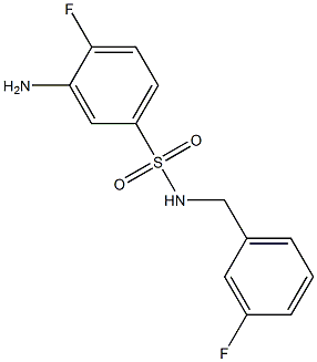 3-amino-4-fluoro-N-[(3-fluorophenyl)methyl]benzene-1-sulfonamide 结构式