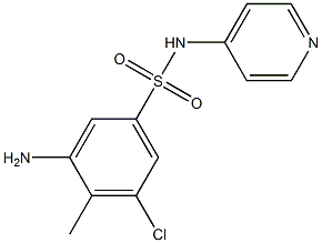 3-amino-5-chloro-4-methyl-N-(pyridin-4-yl)benzene-1-sulfonamide 结构式