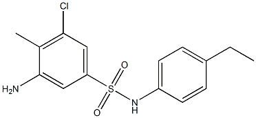 3-amino-5-chloro-N-(4-ethylphenyl)-4-methylbenzene-1-sulfonamide 结构式