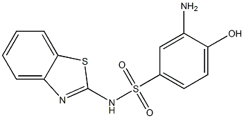 3-amino-N-(1,3-benzothiazol-2-yl)-4-hydroxybenzene-1-sulfonamide 结构式