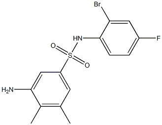 3-amino-N-(2-bromo-4-fluorophenyl)-4,5-dimethylbenzene-1-sulfonamide 结构式