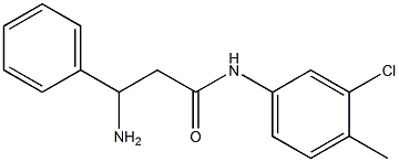 3-amino-N-(3-chloro-4-methylphenyl)-3-phenylpropanamide 结构式