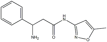 3-amino-N-(5-methylisoxazol-3-yl)-3-phenylpropanamide 结构式