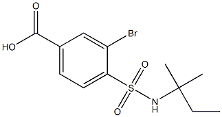 3-bromo-4-[(2-methylbutan-2-yl)sulfamoyl]benzoic acid 结构式