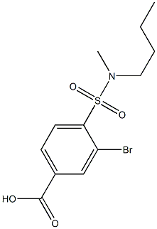 3-bromo-4-[butyl(methyl)sulfamoyl]benzoic acid 结构式