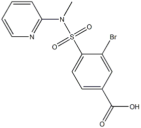 3-bromo-4-[methyl(pyridin-2-yl)sulfamoyl]benzoic acid 结构式