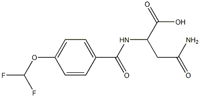 3-carbamoyl-2-{[4-(difluoromethoxy)phenyl]formamido}propanoic acid 结构式