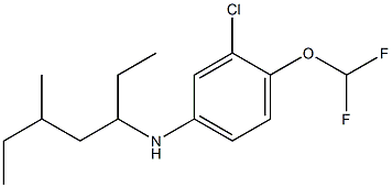 3-chloro-4-(difluoromethoxy)-N-(5-methylheptan-3-yl)aniline 结构式