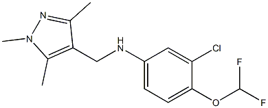 3-chloro-4-(difluoromethoxy)-N-[(1,3,5-trimethyl-1H-pyrazol-4-yl)methyl]aniline 结构式