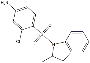 3-chloro-4-[(2-methyl-2,3-dihydro-1H-indole-1-)sulfonyl]aniline 结构式