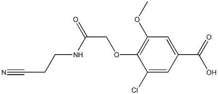 3-chloro-4-{[(2-cyanoethyl)carbamoyl]methoxy}-5-methoxybenzoic acid 结构式