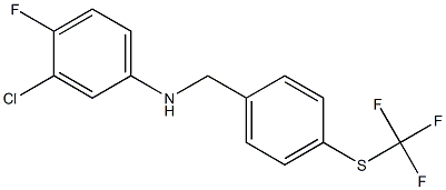 3-chloro-4-fluoro-N-({4-[(trifluoromethyl)sulfanyl]phenyl}methyl)aniline 结构式