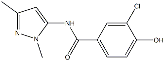 3-chloro-N-(1,3-dimethyl-1H-pyrazol-5-yl)-4-hydroxybenzamide 结构式