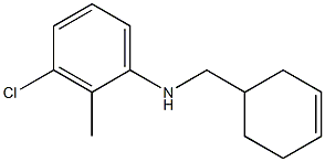 3-chloro-N-(cyclohex-3-en-1-ylmethyl)-2-methylaniline 结构式