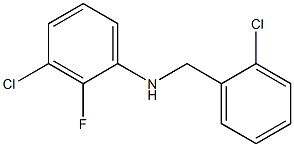 3-chloro-N-[(2-chlorophenyl)methyl]-2-fluoroaniline 结构式