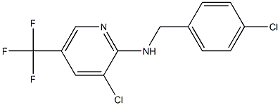 3-chloro-N-[(4-chlorophenyl)methyl]-5-(trifluoromethyl)pyridin-2-amine 结构式