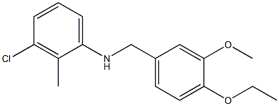 3-chloro-N-[(4-ethoxy-3-methoxyphenyl)methyl]-2-methylaniline 结构式