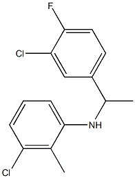 3-chloro-N-[1-(3-chloro-4-fluorophenyl)ethyl]-2-methylaniline 结构式