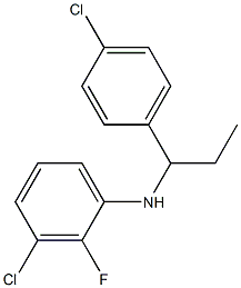 3-chloro-N-[1-(4-chlorophenyl)propyl]-2-fluoroaniline 结构式