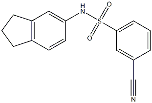 3-cyano-N-(2,3-dihydro-1H-inden-5-yl)benzene-1-sulfonamide 结构式