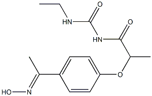 3-ethyl-1-(2-{4-[1-(hydroxyimino)ethyl]phenoxy}propanoyl)urea 结构式