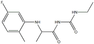 3-ethyl-1-{2-[(5-fluoro-2-methylphenyl)amino]propanoyl}urea 结构式