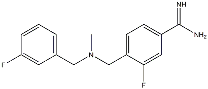 3-fluoro-4-({[(3-fluorophenyl)methyl](methyl)amino}methyl)benzene-1-carboximidamide 结构式