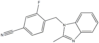 3-fluoro-4-[(2-methyl-1H-benzimidazol-1-yl)methyl]benzonitrile 结构式