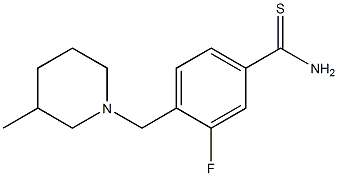 3-fluoro-4-[(3-methylpiperidin-1-yl)methyl]benzenecarbothioamide 结构式