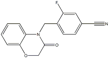 3-fluoro-4-[(3-oxo-2,3-dihydro-4H-1,4-benzoxazin-4-yl)methyl]benzonitrile 结构式