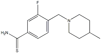 3-fluoro-4-[(4-methylpiperidin-1-yl)methyl]benzenecarbothioamide 结构式