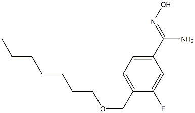 3-fluoro-4-[(heptyloxy)methyl]-N'-hydroxybenzene-1-carboximidamide 结构式