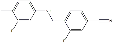 3-fluoro-4-{[(3-fluoro-4-methylphenyl)amino]methyl}benzonitrile 结构式