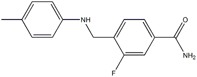 3-fluoro-4-{[(4-methylphenyl)amino]methyl}benzamide 结构式