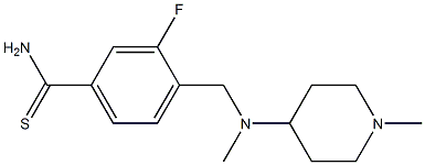 3-fluoro-4-{[methyl(1-methylpiperidin-4-yl)amino]methyl}benzenecarbothioamide 结构式