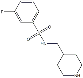 3-fluoro-N-(piperidin-4-ylmethyl)benzene-1-sulfonamide 结构式