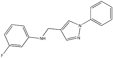 3-fluoro-N-[(1-phenyl-1H-pyrazol-4-yl)methyl]aniline 结构式