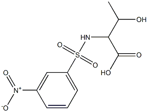 3-hydroxy-2-[(3-nitrobenzene)sulfonamido]butanoic acid 结构式