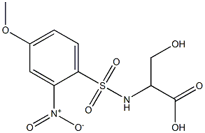 3-hydroxy-2-[(4-methoxy-2-nitrobenzene)sulfonamido]propanoic acid 结构式