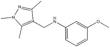 3-methoxy-N-[(1,3,5-trimethyl-1H-pyrazol-4-yl)methyl]aniline 结构式