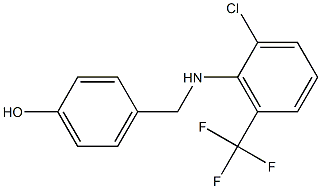 4-({[2-chloro-6-(trifluoromethyl)phenyl]amino}methyl)phenol 结构式