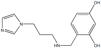 4-({[3-(1H-imidazol-1-yl)propyl]amino}methyl)benzene-1,3-diol 结构式