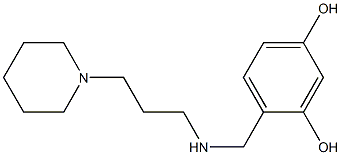 4-({[3-(piperidin-1-yl)propyl]amino}methyl)benzene-1,3-diol 结构式