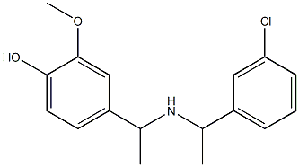 4-(1-{[1-(3-chlorophenyl)ethyl]amino}ethyl)-2-methoxyphenol 结构式