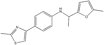 4-(2-methyl-1,3-thiazol-4-yl)-N-[1-(5-methylfuran-2-yl)ethyl]aniline 结构式