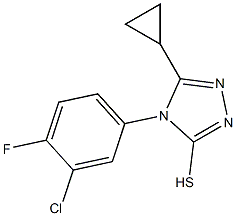 4-(3-chloro-4-fluorophenyl)-5-cyclopropyl-4H-1,2,4-triazole-3-thiol 结构式