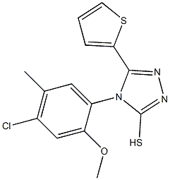 4-(4-chloro-2-methoxy-5-methylphenyl)-5-(thiophen-2-yl)-4H-1,2,4-triazole-3-thiol 结构式